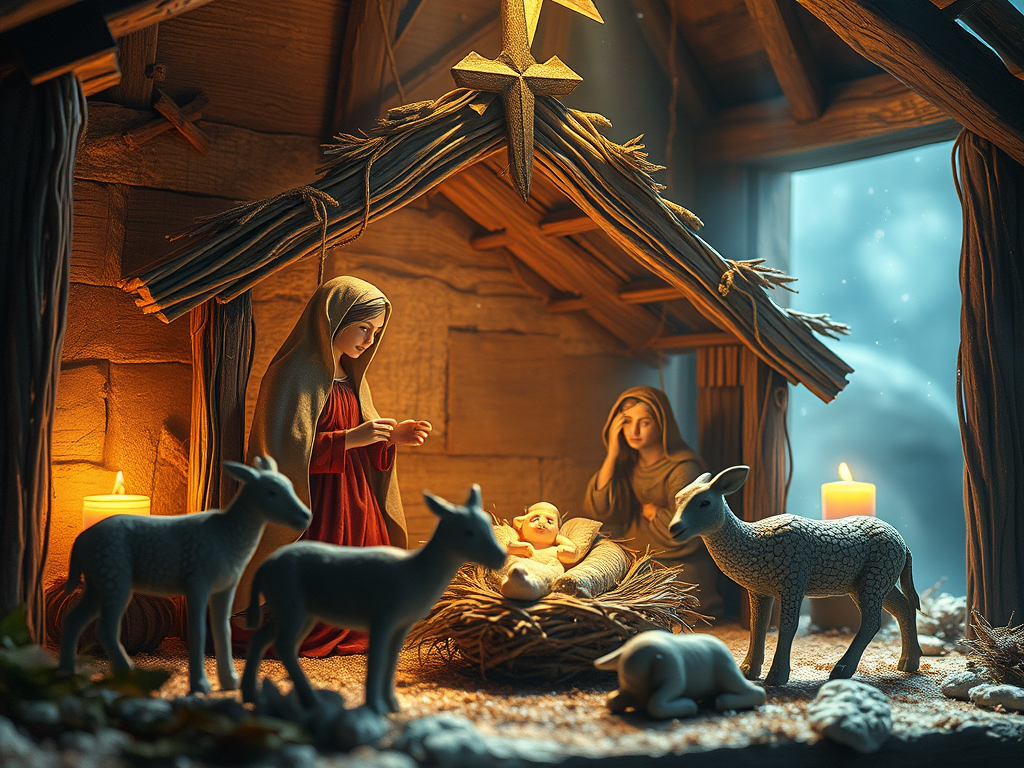 Crèche De Noël En Résine - 12 Figurines Peintes à La Main - Décoration De Table, étagère, Salon - Set De Nativité Traditionnel